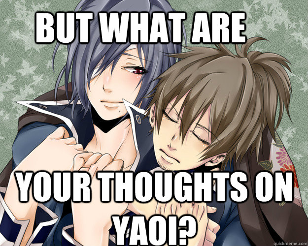 but what are your thoughts on yaoi - yaoi