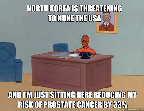 north korea is threatening to nuke the usa and im just sitt - masturbating spiderman