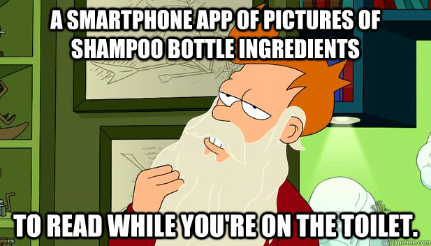 a smartphone app of pictures of shampoo bottle ingredients - philosofry