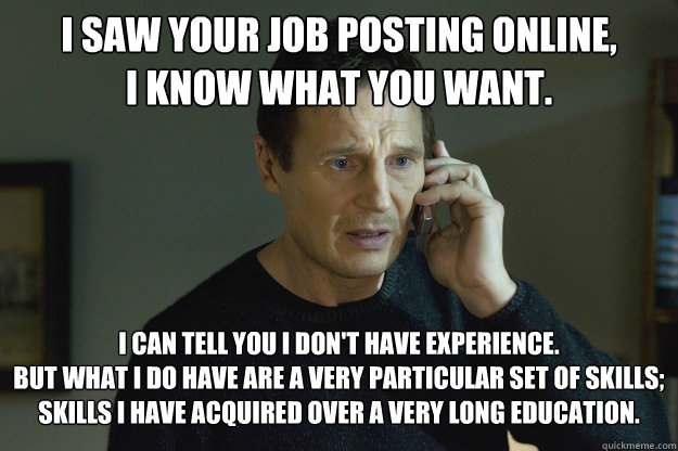 i saw your job posting online i know what you want i can t - Taken