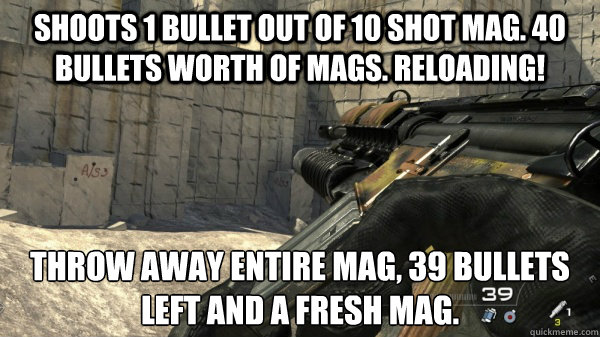 shoots 1 bullet out of 10 shot mag 40 bullets worth of mags -