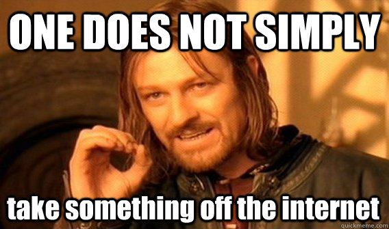 one does not simply take something off the internet - One Does Not Simply