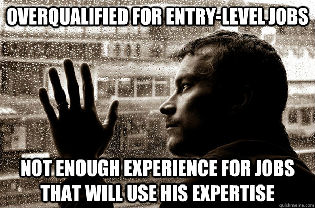 overqualified for entrylevel jobs not enough experience for - Overeducated problems