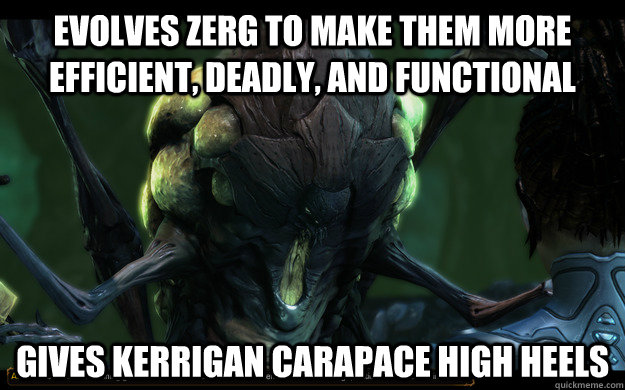 evolves zerg to make them more efficient deadly and functi -