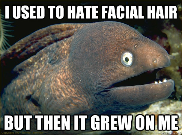 i used to hate facial hair but then it grew on me - Bad Joke Eel
