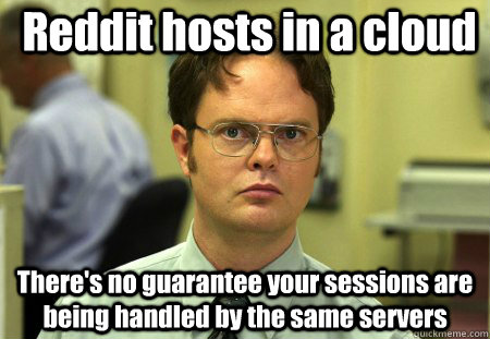 reddit hosts in a cloud theres no guarantee your sessions a - False !