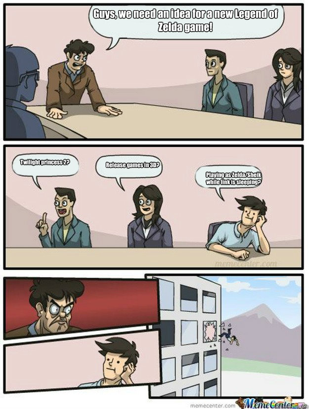 guys we need an idea for a new legend of zelda game twilig - Thrown out of the window