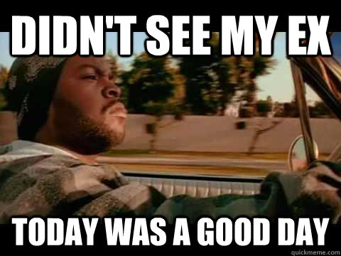 didnt see my ex today was a good day - ice cube good day
