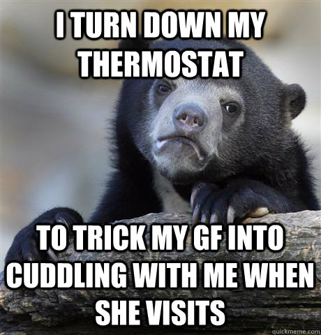 i turn down my thermostat to trick my gf into cuddling with - Confession Bear