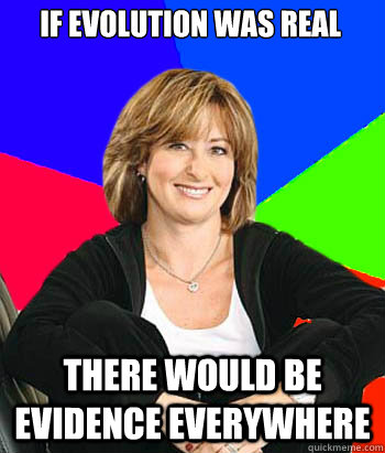 if evolution was real there would be evidence everywhere - Sheltering Suburban Mom