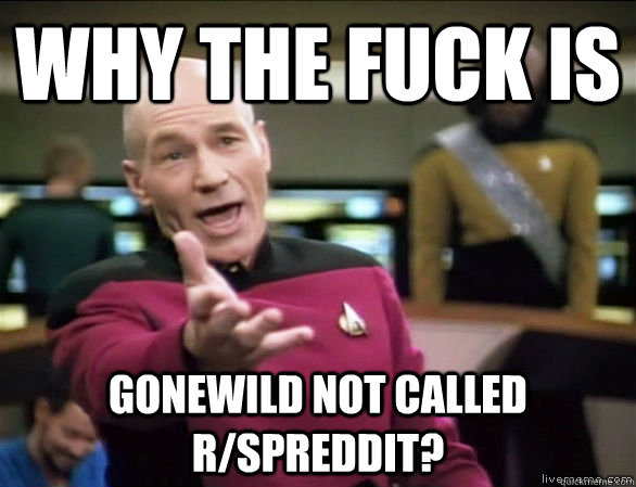 why the fuck is gonewild not called rspreddit - Annoyed Picard HD