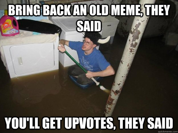 bring back an old meme they said youll get upvotes they s - Laundry Room Viking
