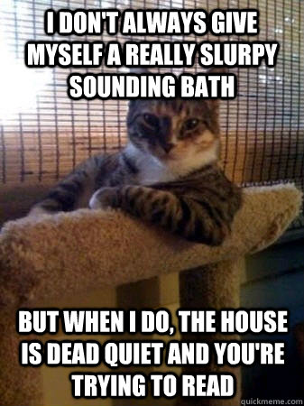 i dont always give myself a really slurpy sounding bath but - The Most Interesting Cat in the World