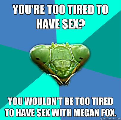 youre too tired to have sex you wouldnt be too tired to h - Crazy Girlfriend Praying Mantis