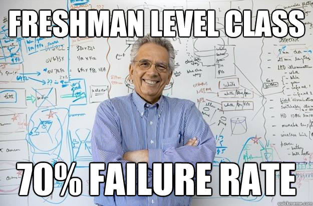freshman level class 70 failure rate - Engineering Professor
