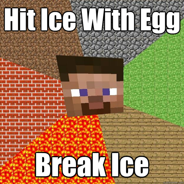 hit ice with egg break ice - Minecraft