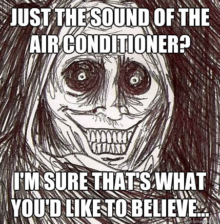 just the sound of the air conditioner im sure thats what - Horrifying Houseguest