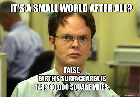 its a small world after all false earths surface area - Schrute