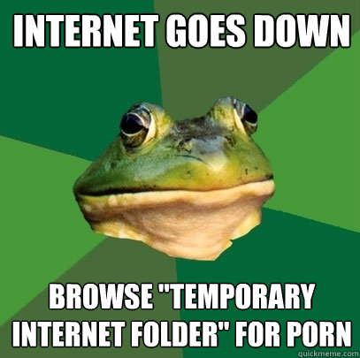 internet goes down browse temporary internet folder for po - Foul Bachelor Frog
