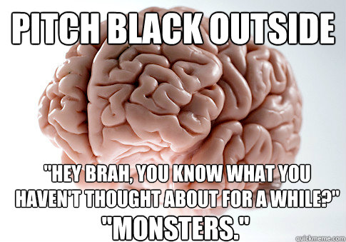 pitch black outside hey brah you know what you havent tho - Scumbag Brain
