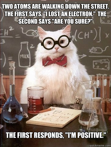 two atoms are walking down the street the first says i l - Chemistry Cat