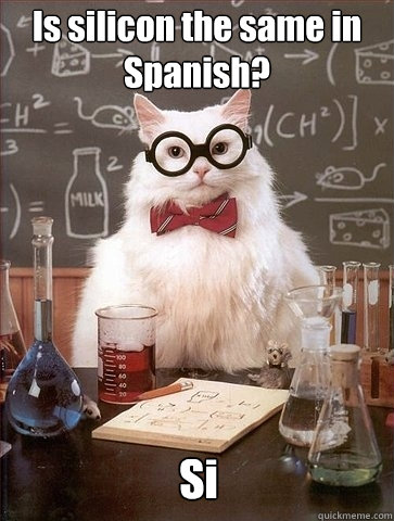 is silicon the same in spanish si - Chemistry Cat
