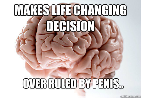 makes life changing decision over ruled by penis - Scumbag Brain