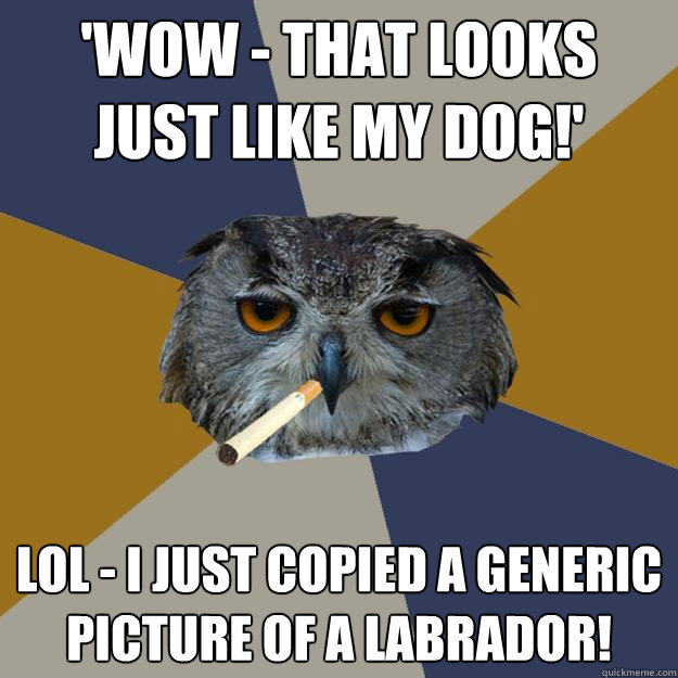 wow that looks just like my dog lol i just copied a g - Art Student Owl