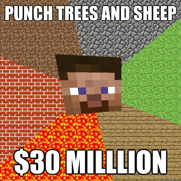 punch trees and sheep 30 milllion - Minecraft