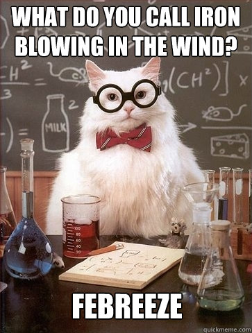 what do you call iron blowing in the wind febreeze - Chemistry Cat