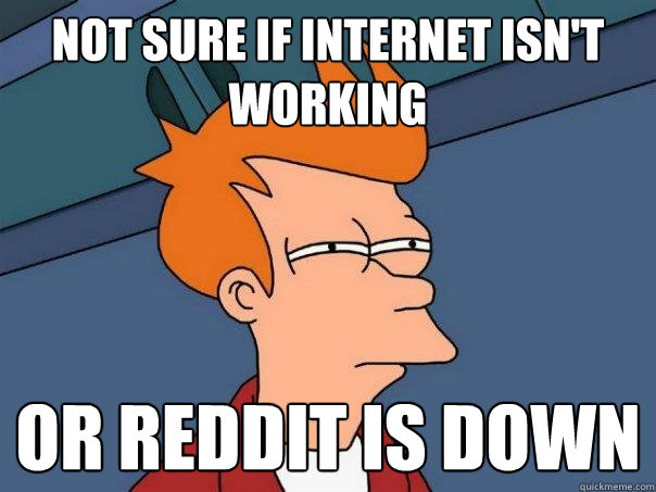 not sure if internet isnt working or reddit is down - Futurama Fry