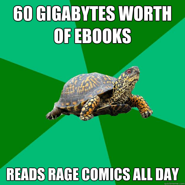60 gigabytes worth of ebooks reads rage comics all day - Torrenting Turtle