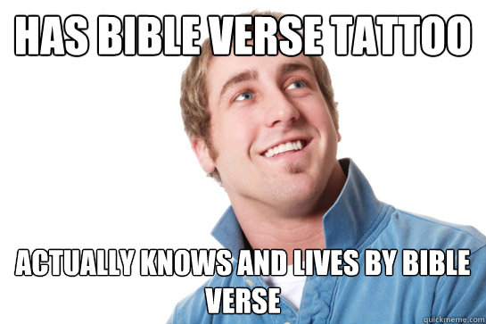 has bible verse tattoo