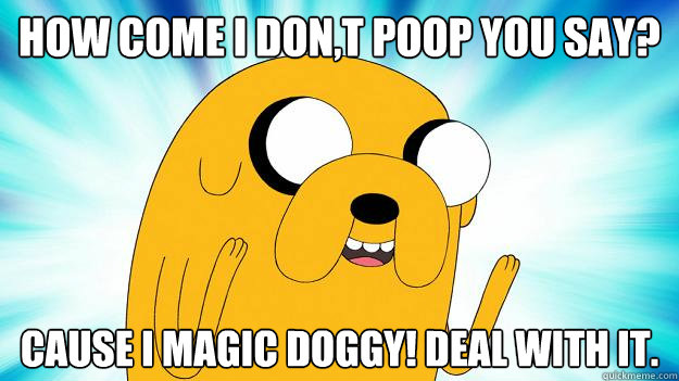 how come i dont poop you say cause i magic doggy deal wit - Jake The Dog