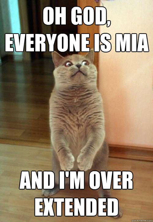 oh god everyone is mia and im over extended - Horrorcat