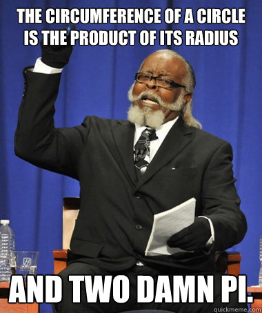 the circumference of a circle is the product of its radius a - Jimmy McMillan