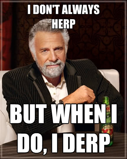 i dont always herp but when i do i derp - The Most Interesting Man In The World