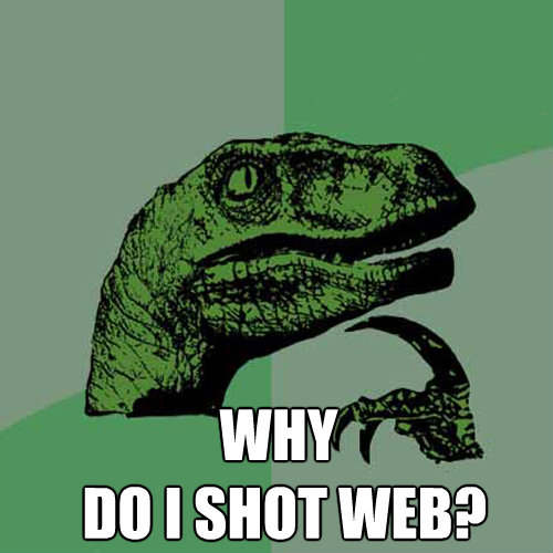 why do i shot web - Philosoraptor