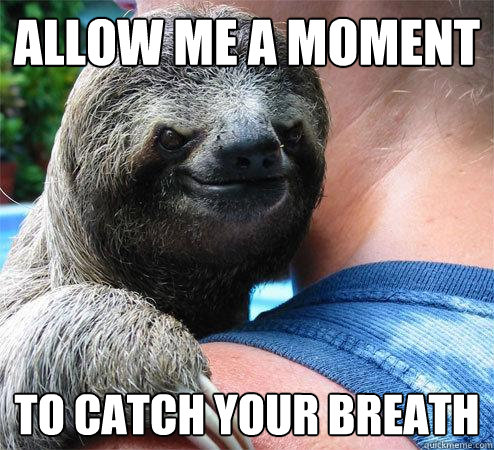 allow me a moment to catch your breath - Suspiciously Evil Sloth
