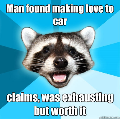 man found making love to car claims was exhausting but wort - Lame Pun Coon