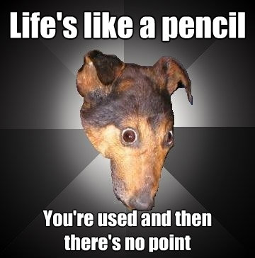 lifes like a pencil youre used and then theres no point - Depression Dog