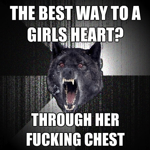 the best way to a girls heart through her fucking chest - Insanity Wolf