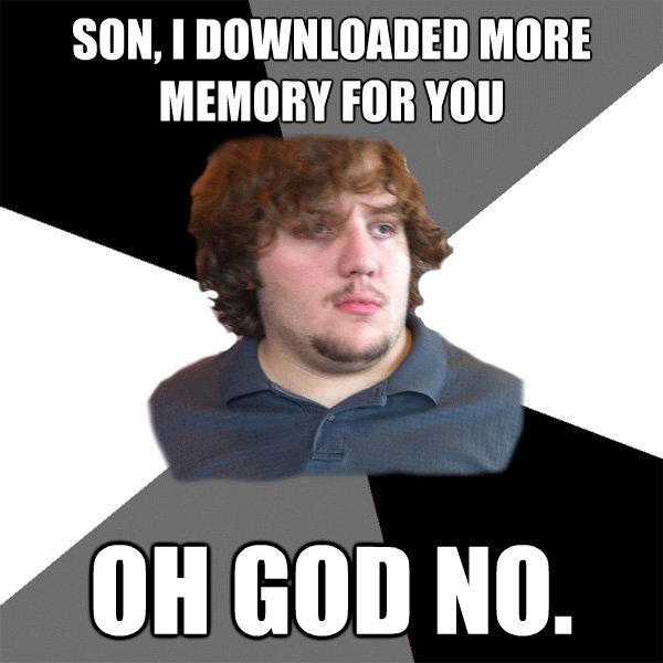 son i downloaded more memory for you oh god no - Family Tech Support Guy