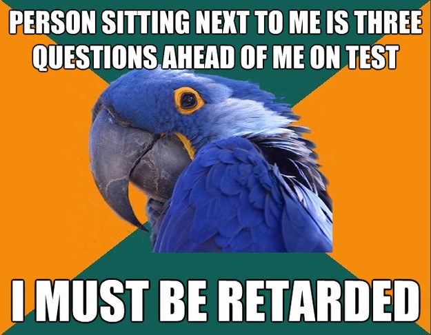 Paranoid Parrot - person sitting next to me is three quest..