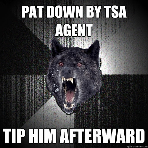 pat down by tsa agent tip him afterward - Insanity Wolf