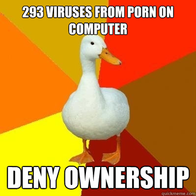 293 viruses from porn on computer deny ownership - Tech Impaired Duck