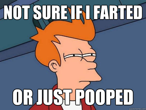 not sure if i farted or just pooped - Futurama Fry