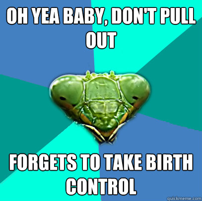 oh yea baby dont pull out forgets to take birth control - Crazy Girlfriend Praying Mantis