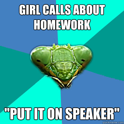 girl calls about homework put it on speaker - Crazy Girlfriend Praying Mantis