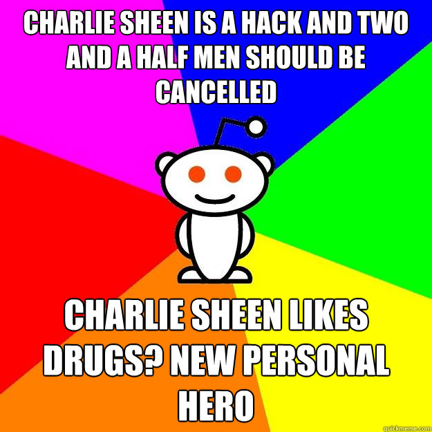 charlie sheen is a hack and two and a half men should be can - Reddit Alien